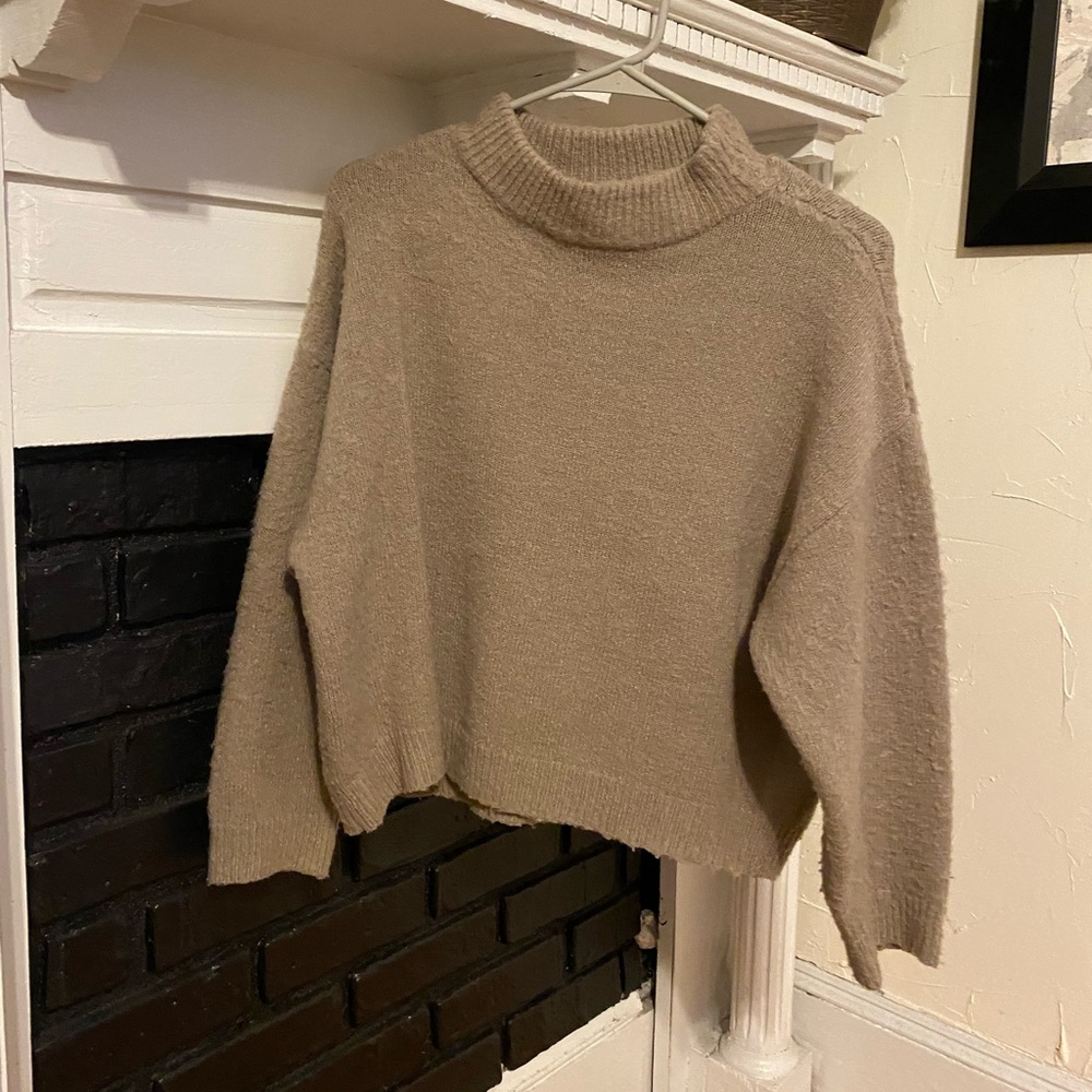 Mock neck, light brown sweater. Bought in Japan. Size small